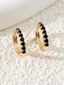 1 paire de boucles d'oreilles élégantes et minimalistes à petit anneau à la mode, convient pour un usage quotidien, les sorties, le trajet et les fêtes