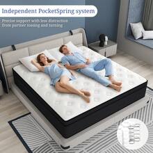 CHEVNI 8/10/12/14 Inch Twin Full Queen King Mattress Gel Memory Foam Spring Hybrid Mattress In A Box - 深灰色 - 查看 2