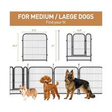 Heavy-Duty 8/16 Panel Dog Playpen, Indoor & Outdoor Pet Exercise Pen With Door, Low Threshold Entry & Double Gravity Lock | Rust-Proof Iron Metal Fence For Puppies