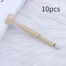 6/10/14/20/30支装粉色心形旋转圆珠笔，适用于学校/办公用品、书写工具、婚礼签名、感恩节和万圣节婚礼、情人节礼物、优雅书写工具