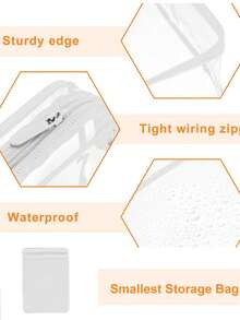 透明洗漱包便携式旅行化妆包带拉链收纳包化妆旅行包化妆刷包洗漱包透明化妆包采用 PVC 材料制成的旅行洗漱包男女半透明防水旅行化妆包旅行洗漱用品收纳包 - 彩色 - 查看 9