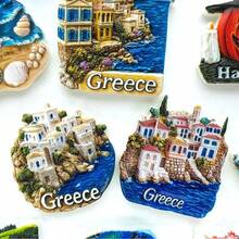 1pc Resin Santorini, Greece Dreamy Fridge Magnet, Athens Travel Souvenir Home Office Storage Cabinet Decor, Meaningful Creative Gift - Multicolor - View 6