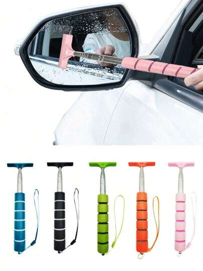 Limpadores de para-brisa retráteis, Limpadores de espelho retráteis para carros, Raspador de vidro retrátil para carros, Limpador portátil para lentes de carro, Rodo para espelho lateral, Rodo para espelho de carro, Limpador de espelho retrovisor retrátil para carros