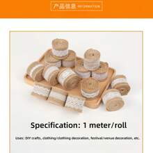 1m/Roll] Hemp Roll Lace Lace Vintage Handmade DIY Materials Wedding Decorative Lace Cloth Holiday Crafts Hemp Roll Lace Linen Roll Handmade Knitting Materials Home Decorative Lace Curtains Tablecloth Lace Edging Clothing Accessories