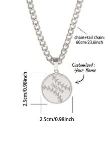 1 Stück personalisierte Halskette in Sportball-Form mit Name, verschiedene Stile, Vatertag, Valentinstag, Geburtstag, Jahrestag, Freunde, Studentenabschluss, Weihnachten, hochwertige Familiengeschenke, geeignet für alle Jahreszeiten