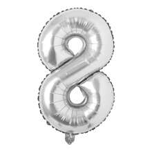 40 Inch Silver Mylar Number Balloons, Large Foil Digit Balloons For Birthday Party Decor, Wedding Anniversary Celebration Supplies