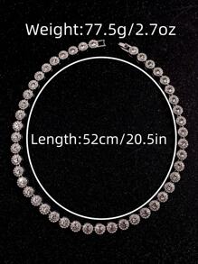 1 pieza Collar de Calle de Lujo, Único y con Estilo Punk, Adornado con Cristales Rhinestone para Hombre, Joyería de Calle para Uso Diario