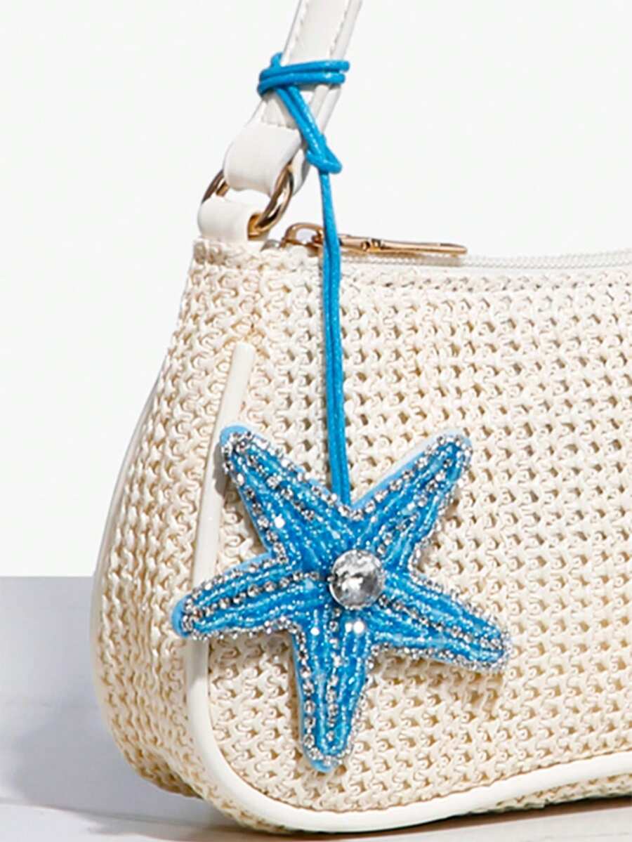 1 件 Novachic 度假风格海洋海星棕榈树海龟动物串珠吊坠装饰适合夏季假日海滩海边（绳子颜色可能有所不同）沙滩包夏季配饰沙滩配饰沙滩必需品假日必需品 - 藍色 - 查看 1