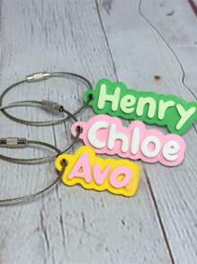 3D Printed Water Bottle Name Tag | Cute Personalized Keychain | Small Name Tag With String | Customized Name Tag | Sports Bag Name Tag