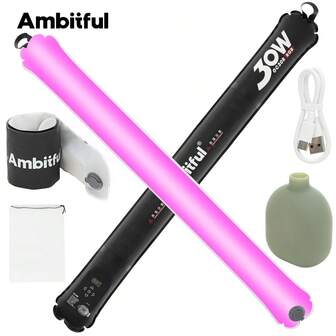  AMBITFUL GC30R 200K-10000K Luz Flexível e Suave Portátil para Fotografia Profissional ao Ar Livre, Luz de LED Portátil, Adequada para Filmagem de Vlog e Vídeo