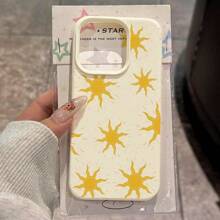 1 pieza Funda de teléfono de material TPU con patrón de girasol simple compatible con iPhone//Redmi Phones