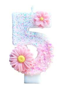 New Double Flower Decorated Numbers 0-9 Birthday Candles, 1st, 2nd, 10th, 11th, 15th, 16th, 18th, 20th, 30th, 40th, 50th, 60th Birthday Candles, Flashing Series, Birthday Cake Candles, Baking Candles, Atmosphere Decor, Suitable For 1-100 Years Old Birthday Party, New Year Party, Bachelor Party, Anniversary, Wedding, Ladies Night