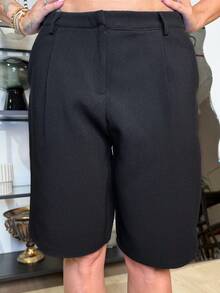 Manon Tanti Tailored Low Waist Shorts Spring Summer Smart Casual, Elegant, Cute - Black - View 5