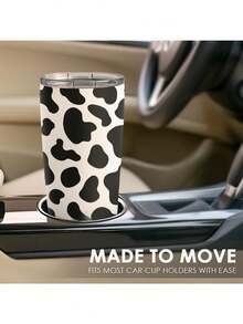 20 Oz Tumbler Mug, Stainless Steel Insulated Coffee Travel Tumbler Mug With Lid, Christmas Birthday Gift For Mom Dad Friends Bestie - Cow Skin - 查看 4