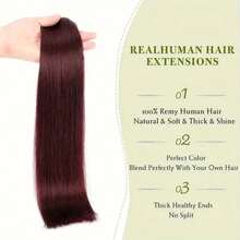 40Pcs/Pack Hair Extensions Tape In Hair Extensions Human Hair Straight Tape In Hair Extensions Blue&White Tape Are Send Randomly 16-26 Inch 20pcs 50g/Pack Real Human Hair Double-Side Tape Hair Extensions For Women - S99J - View 2