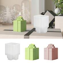 1 pieza Molde de vela con forma de caja de regalo de Navidad, molde de yeso o resina para jabón hecho a mano, decoración para fiestas navideñas y regalos manuales creativos - Blanco - Ver 6