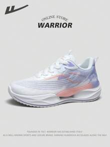 WARRIOR Zapatillas de correr de mujer de la nueva serie Warrior 2025, de corte bajo con cordones frontales, color morado, suela deportiva ligera, Top de malla transpirable, apropiadas para correr al aire libre, fitness, campus, ir y venir.