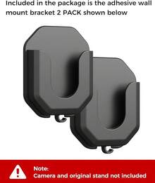 No Drill Ring Indoor Cam Adhesive Wall Mount Bracket, Strong Durable Adhesive Camera Mount Stand Ring Indoor Cam(1st Gen And 2nd Gen) Blink Camera Mount, 2 Pack Mount Bracket - Black - View 5
