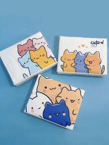 Nachfüllung für Autositzgewebe, Taschentücher für Visier-Tuchhalter im Auto, süße Taschentücher, kleine Packung für Studenten, Nachfüllung für Servietten-Halter mit Cartoon-Katzen-Muster, Autoreise-Taschentücher, weich und glatt, Küche, Badezimmer, Zuhause, Haushaltswaren