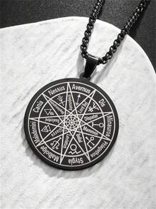 Collier avec pendentif en acier inoxydable, symbole de Salomon, divination mystique, cadeau à la mode et punk pour hommes et femmes