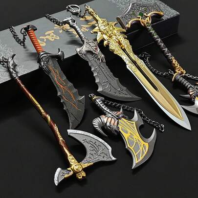 1 件 - 2025 新游戏外设 - 奎托斯利维坦斧金属模型奥林匹亚之刃迷你武器 - 完美礼物 - 生日礼物 - 圣诞礼物 - 情人节礼物 - 桌面摆件