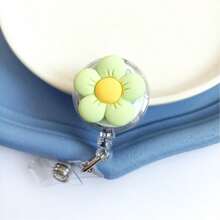 1 件徽章卷轴护士徽章夹，可伸缩身份证夹，可爱卡通花朵图案，办公用品，礼物，弹性扣学校用品，返校 - 彩色 - 查看 13