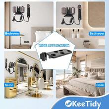 Wall Mount Holder Compatible With Shark FlexStyle HD430 HD435 HD440BK, Hair Dryer Stand, Wall Mounted Organizer For Storage Attachments, Rack With Cord Hanger For Accessories Curlers Brushes - 輕質 ABS - 查看 7
