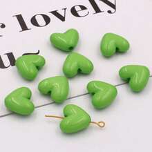 100 件/17 毫米 3D 亚克力心形珠 - 红色、黑色和多种颜色 - 光泽闪亮的活力心形工艺用品，适用于 DIY 珠宝制作、项链、耳环、手链、钥匙扣、手机挂件、吊坠 - 手工串珠、简约风格、耐用光滑质地 - 情人节、圣诞节、礼物、女士、手工艺人、时尚配饰、串珠套装、珠宝配件、工艺套件 - 彩色 - 查看 23