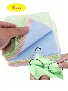1/5/10/20/100 Pieces Of Reusable Microfiber Cleaning Cloths, Suitable For Glasses, Camera Lenses And Smartphone Screens - Thick, Soft, Odorless Wiping Wipes That Do Not Scratch, Random Colors, For Glasses Cleaning,Back To School,Back To School Supplies