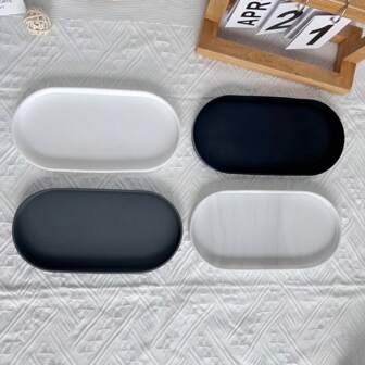 Plateau organisateur ovale créatif, accessoire décoratif, convient pour la cuisine, le salon, la coiffeuse, les clés, les cosmétiques, les bagues, plateau de rangement pour femmes, organisateur de rangement, accessoires essentiels de voyage, retour à l'école, dortoir