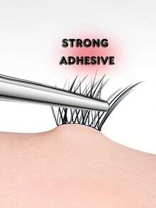 无需胶水 - 60 件自粘式 Foxy 眼丛睫毛，CC 卷曲细长款式，可重复使用且轻巧，诱人外观灵感来自 Su Daji 睫毛丛、睫毛丛、单根睫毛、睫毛、假睫毛 - C - 查看 4