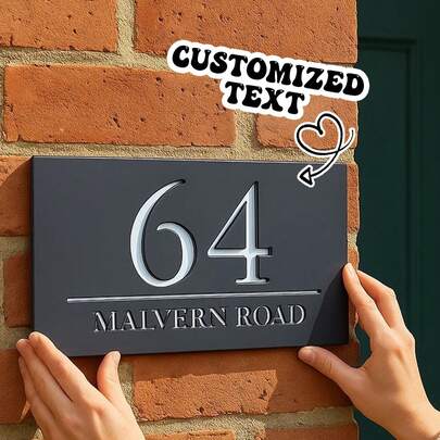 Biển số nhà tùy chỉnh Biển địa chỉ cá nhân Biển cửa hiện đại với văn bản tùy chỉnh Biển số nhà gắn tường bằng acrylic chống chịu thời tiết cho lối vào nhà ngoài trời Trang trí hiên nhà Lắp đặt dễ dàng Quà tặng cho chủ nhà mới Tiệc tân gia Cửa phong cách hiện đại chống thấm nước, Không gian ấm áp, Làm mới nhà mùa thu, Ngôi nhà ấm cúng theo phong cách Scandinavia, Sự hòa hợp trong gia đình