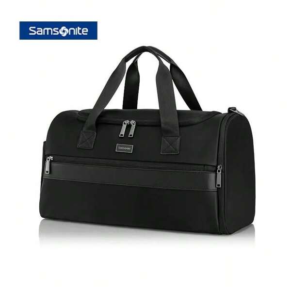 Samsonite Ultralight Folding Duffel Bag TR1 | Travel And Fitness Dual-Purpose Single Shoulder Handbag | Large Capacity Black Storage Artifact