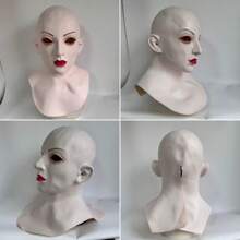 Masque en silicone nouveau visage de vieil homme capuche vieux grand-père accessoires faciaux en latex déguisement complet drôle