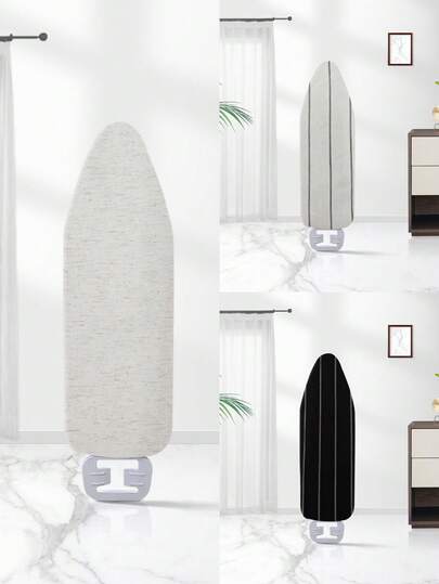 1pc Linen Black & White Striped Ironing Board Cover, Scorch Resistant Protector Pad,Kitchen Decor,Household Items