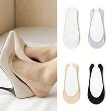 1/4/8双装 女士多色海绵底船袜，丝滑高跟袜，防滑隐形袜，浅口袜（无纸板），春夏款