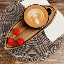 Vintage Wooden Leaf-Shaped Serving Tray, Multi-Purpose Desktop Organizer Tray, Decorative Plate For Bedroom, Bathroom, Suitable For Meat, Vegetables, Sushi, Cheese, Bread, Fruit, Restaurant Decor, Wedding, Birthday Party, To Clean, Kitchen Essentials, Pastry Dish, Fruit Breakfast Plate, Elegant Dessert Plate