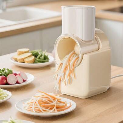 HYUNDAI Máy thái rau củ tự động, kèm 3 bộ lưỡi dao thay thế để thái lát, cắt hạt lựu khoai tây, hành tây, bắp cải và nhiều loại rau củ khác.