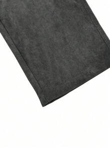 1 pezzo Pantaloni dritti in velluto a coste casual/da pendolare semplici di colore unito per ragazze/adolescenti