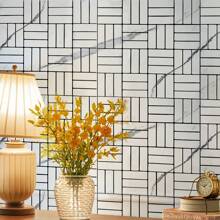 2pcs/6pcs/10pc3D Wallboard Adopts Foam Peeling And Pasting, Kitchen And Bathroom Splash Shield, Marble, Wood Grain Decorative Tiles, Used For Interior Wall Decoration, And Modern Wallboard Is Suitable For Kitchen, Bathroom, Bedroom, TV Background
