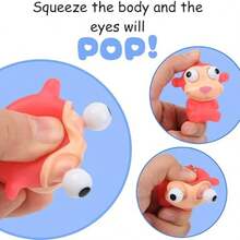 1/3/8/12pcs Random Squeeze Bulging Eye Animal Keychains, Halloween/Christmas Bulging Eye Plush Squeeze Ball Stress Relief Animal Keychains, Party Favors - Multicolor - View 4