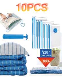 Storage Compression Bags Vacuum Storage Bags Set Cabinet Storage With Hand Pump - Space Saving, Sealable And Compressible, Dust And Moisture Proof, Suitable For Dormitory, Wardrobe And Moving 5pcs Transparent Vacuum Compression Bags Waterproof Storage Bags Large Size Quilt Clothes Storage Bags Home Clothes Bedding Quilt Vacuum Bags