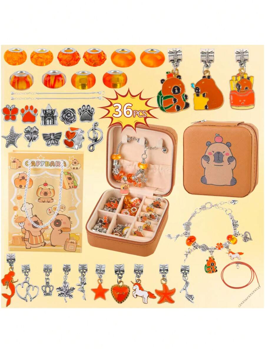 Kit créatif de fabrication de bracelets à perles pour enfants, fournitures artisanales de bijouterie DIY avec boîte-cadeau, cadeau d'anniversaire pour les petites filles