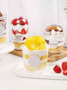 40/30/20/10 unidades Cajas redondas para tartas de mousse con tapa, recipientes de 250ml/360ml/500ml para postres, frutas, para sala de estar, cocina, dormitorio, oficina, bodas, fiestas, cumpleaños, picnics, hornear, regalos de graduación para hombres, madres, padres, amigos, Año Nuevo, accesorios, regalo divertido