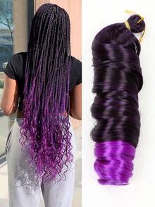 1 Pack Synthetic French Curls Black Blue Pink Brown Spiral Curls Crochet Braids Hair High Heat Loose Wave Curls Weave Hair Extensions For Women And Kids Daily Holidays And Cosplay Christmas New Year Carnival Music Festival Braided Hair... - Multicolor - View 11