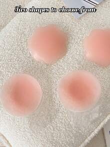 2/10 Pieces Reusable Seamless Silicone Nipple Shields, Invisible Breast Lift Straps, Non-Slip Stickers, Solid Color Bra Accessories, 100% Silicone, Hand Washable, Easy To Clean Bra Accessories, Fits All Bust Sizes High Quality Products Perfect For Summer!