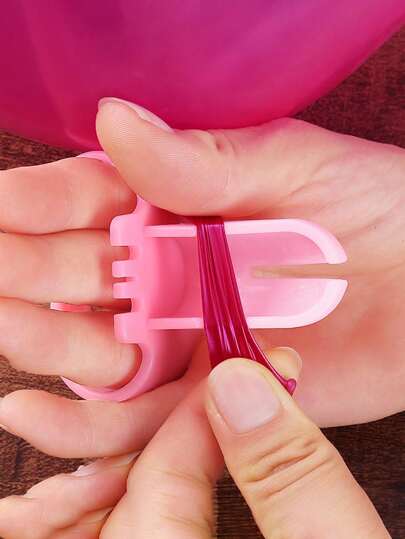 1pc Pink Balloon Easy Tie Knotter, Balloon Arch Accessory, Balloon Attachment Tool, Wedding Birthday Party Balloon Knot Tying Latex Balloon Tool.