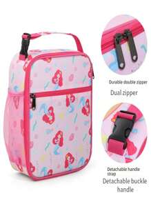 1pc Cartoon Lunch Bag | Large Capacity Bento Box Lunch Bag | Thick Aluminum Foil Insulated Portable Lunch Tote | Lunch Bag, Lunch Box, Floral Pattern, Insulated, Large Capacity, Carry Meals, Bring Lunch To School/Work, Aluminum Foil Thick, Lunch Bag For Office, Kitchen, Kitchen Accessories