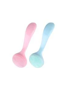 1pc Soft Silicone Facial Cleansing Brush, Makeup Remover & Blackhead Remover, Portable Beauty Tool - Multicolor - View 3