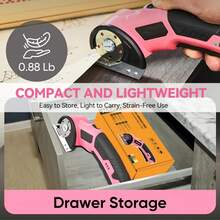 Cordless Electric Scissors, USB Rechargeable Lithium Battery, With Safety Lock, Ergonomic Non-Slip Handle, High-Speed Operation At 10,000 RPM, Electric Paper Cutter Suitable For Cutting Clothes, Cardboard, Leather And Fabric, Great Gift For Birthday And Valentine's Day - Multicolor - View 9